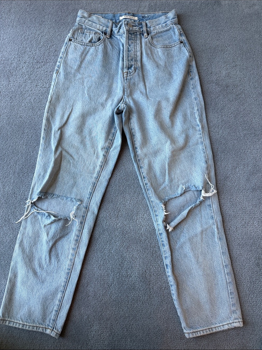 PacSun Light Blue Straight-Leg Ripped Jeans